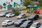 The courtyard of a multistory residential building. City Balashikha, Russia.