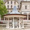 Courtyard of Nusretiye imperial Ottoman Mosque, with ablution fountain, Tophane, Istanbul, Turkey