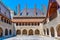 Courtyard of the palace of duques of Braganca in Guimaraes, Portugal