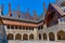 Courtyard of the palace of duques of Braganca in Guimaraes, Portugal