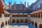 Courtyard of the palace of duques of Braganca in Guimaraes, Portugal