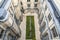 Courtyard of the parliament building Reichstag in Berlin Germany, with writing