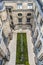 Courtyard of the parliament building Reichstag in Berlin Germany, with writing