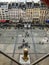 Courtyard of the Pompidou Center as seen from above, featuring Cesar thumb sculpture