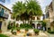 Courtyard and private garden at the Via Flagler by The Breakers alfresco shopping mall in Palm Beach, Florida