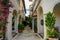 Courtyard and private garden at the Via Flagler by The Breakers alfresco shopping mall in Palm Beach, Florida