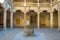 Courtyard of public library situated in the house of shells at Salamanca, Spain