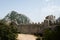 Courtyard of Puilaurens Castle - France