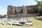 Courtyard of ruined medieval byzantine Patras fortress, Greece