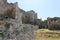 Courtyard of ruined medieval byzantine Patras fortress, Greece