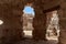 The courtyard  ruins of the palace of King Herod - Herodion in the Judean Desert, in Israel