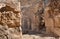 The courtyard  ruins of the palace of King Herod - Herodion in the Judean Desert, in Israel