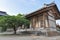 Courtyard with small tree and traditional korean buildings from itâ€™s joseon-era. Byeongsan Seowon, Andong, South Korea