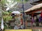 Courtyard with statues at a hindu temple in ubud