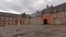 Courtyard Stavelot abbey on a cloudy day