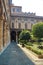 Courtyard with trees and a fountain in the Doria Pamphili Gallery