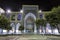 The courtyard of the Ulugbek madrasah at night. Samarkand,