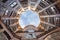 Courtyard-well of apartment house in Barcelona city