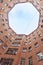 Courtyard-well. The bottom view upwards. Saint Petersburg, Russia