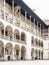 Courtyard with white arcades of Wawel Castle, Krakow, Poland