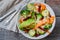 Couscous with broccoli, avocados, carrots