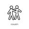 cousin icon. Trendy modern flat linear vector cousin icon on white background from thin line family relations collection