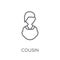 cousin linear icon. Modern outline cousin logo concept on white