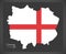 Coventry City map with English national flag illustration