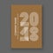 Cover Annual Report numbers 2018, modern design white on craft p