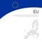 Cover, banner in colors of european union. Background - wavy flag, mosaic map of european union. Cover design, business booklet