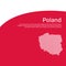 Cover, banner in national colors of poland. Abstract waving poland flag and mosaic map. Simple flat style. Patriotic cover