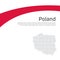 Cover, banner in national colors of poland. Abstract waving poland flag, mosaic map. Simple flat style. Patriotic cover, business