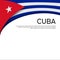 Cover, banner in state colors of cuba. National cuban poster. Abstract waving flag of cuba. Paper cut style. Creative background