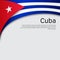 Cover, banner in state colors of cuba. National cuban poster. Abstract waving flag of cuba. Paper cut style. Creative background