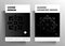 Cover for book, magazine, brochure, booklet, catalog, folder, poster set of templates. Geometric black and white design.