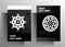 Cover for book, magazine, brochure, booklet, catalog, folder, poster set of templates. Geometric black and white design.