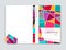 Cover design for Brochure leaflet flyer. Abstract geometric background. Pink, orange,white, gray, turquoise triangle. A4 size.