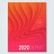 Cover design template. Minimal abstract curved wave shape on red gradient color background. annual report cover, poster
