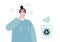 Cover face when sneeze or cough. Vector illustration EPS 10 isolated