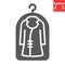 Cover fot clothes glyph icon, dry cleaning and wash, coat sign vector graphics, editable stroke solid icon, eps 10.