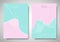 Cover/ invitation card template design, minimalist ripped torn paper, pastel blue and pink tones