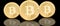 Cover photo for social media profile: a set of bitcoins on a solid background