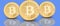 Cover photo for social media profile: a set of bitcoins on a solid background