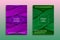 Cover templates with volumetric texture. Trendy brochure or label backgrounds in purple and green shades
