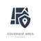 Coverage Area icon. Trendy flat vector Coverage Area icon on white background from Insurance collection