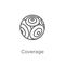 coverage icon vector from g collection. Thin line coverage outline icon vector illustration. Outline, thin line coverage icon for