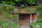 Covered Alcove Seat in Walled Garden at Mottisfont Abbey, Hampshire, England.