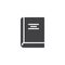 Covered book vector icon