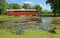 Covered bridge on the lake