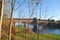 Covered bridge on Ticino river